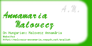 annamaria malovecz business card